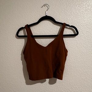 Lululemon Athletica Brown Fitted Crop Tank Top